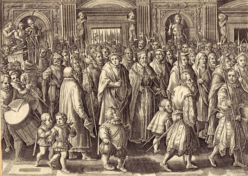 History of the Medici, This picture shows the return of Grand Duke Cosimo I de' Medici to his palace. It is a scene after his coronation, surrounded by musicians and guards. Cosimo I de' Medici (born 12 June 1519, died 21 April 1574), Duke of Florence from 1537 and Grand Duke of Tuscany from 1569