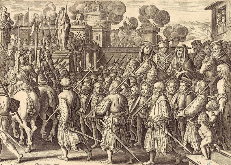 History of the Medici, This picture depicts the magnificent entry of Cosimo I de' Medici into Rome after he was appointed Grand Duke of Tuscany in 1569. Cosimo I de' Medici (born 12 June 1519, died 21 April 1574), Duke of Florence from 1537 and Grand Duke of Tuscany from 1569