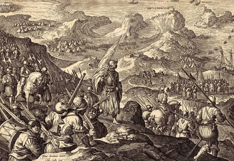 History of the Medici, historical account of the conquest of Portus Herculis, an important port and fortified town, in 1555 during the war between the Republic of Siena and the Duchy of Florence