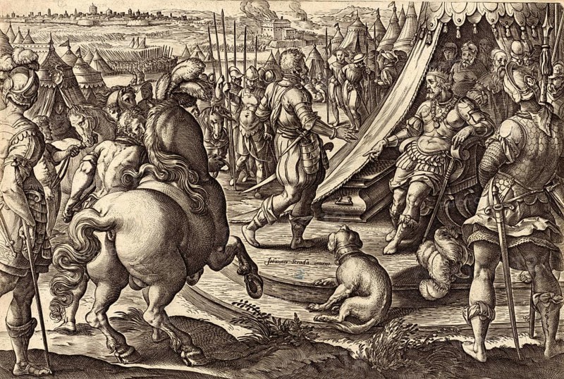 History of the Medici, Giovanni de' Medici, also known as dalle Bande Nere, appears in an encampment in front of the French King Francis I, Giovanni de' Medici, Giovanni dalle Bande Nere, delle Bande Nere (b. 6 April 1498, d. 30 November 1526), Italian condottiere