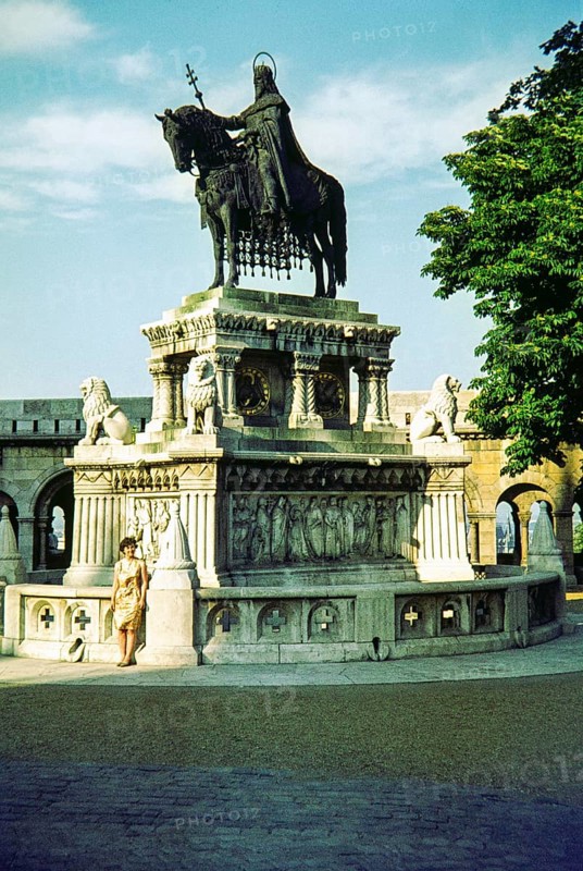 Equestrian Statue of Saint Stephen (Szent István szobor), a prominent landmark, Budapest, Hungary Alajos Stróbl 1906