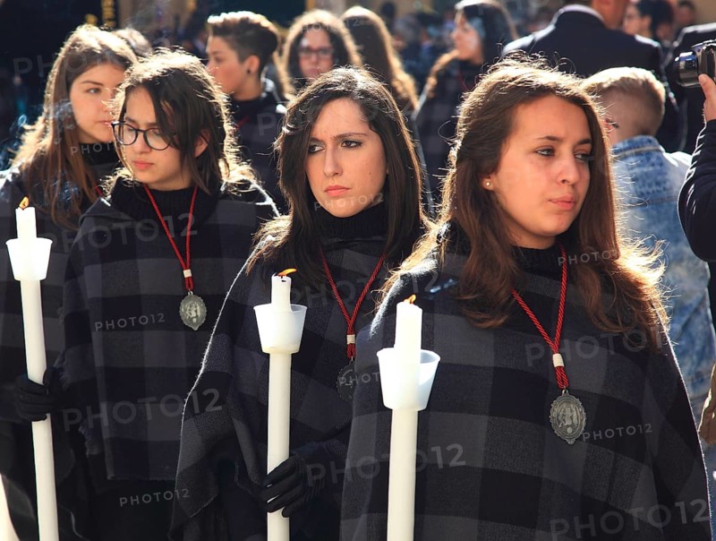 Sicily, Trapani, Good Friday mystery procession La Processione dei Misteri, groups accompany the procession with the mysteries