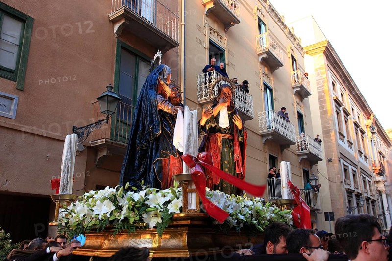 Sicily, old town of Trapani, Good Friday mystery procession La Processione dei Misteri, procession with the mysteries, scenes from the Passion of Christ