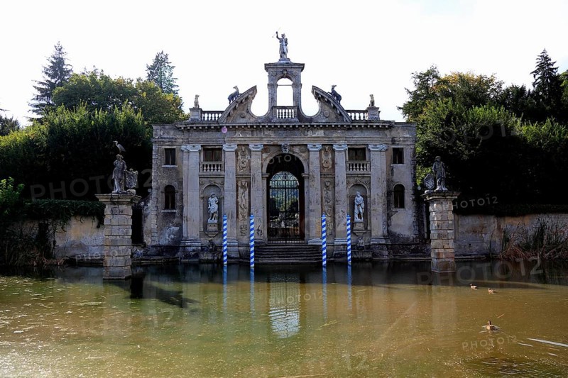 Diana's Pavilion, Diana's Portal, the monumental former water entrance to the garden of Villa Barbarigo in Valsanzibio, Veneto, Italy