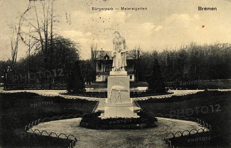 Historical postcard around 1900, Bremen, dairy, Germany, reproduction of a postcard, historical