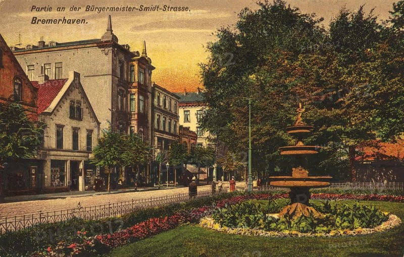 Historical postcard around 1900, Bremerhaven, Germany, reproduction of a postcard, historical
