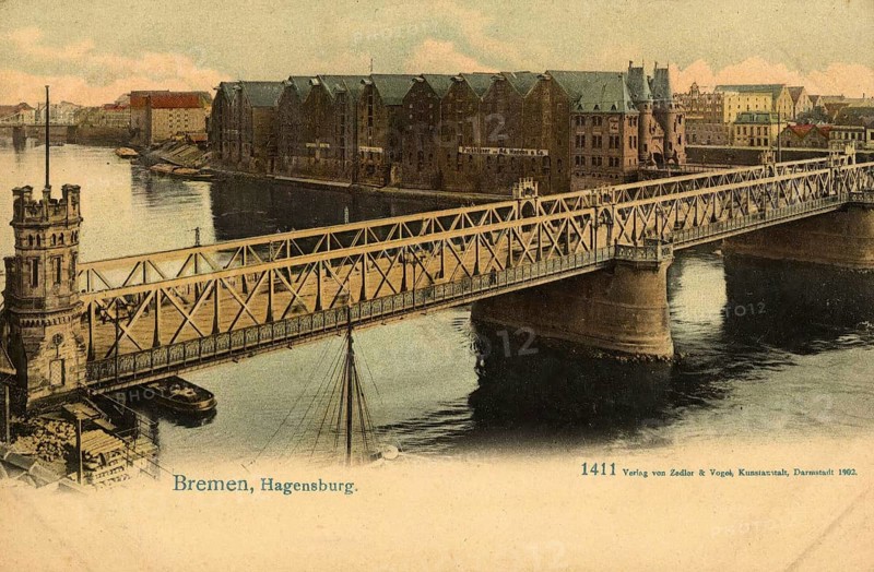 Historical postcard around 1900, Bremen, Hagensburg, Germany, reproduction of a postcard, historical