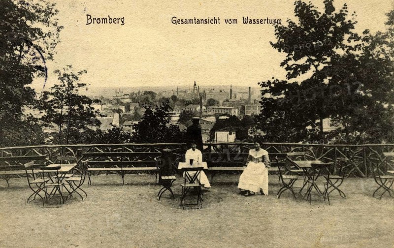 Historical postcard around 1900, Bromberg, view from the water tower, today Bydgoszcz, in the Polish Kujawsko-Pomorskie Voivodeship, Poland, reproduction of a postcard, historical