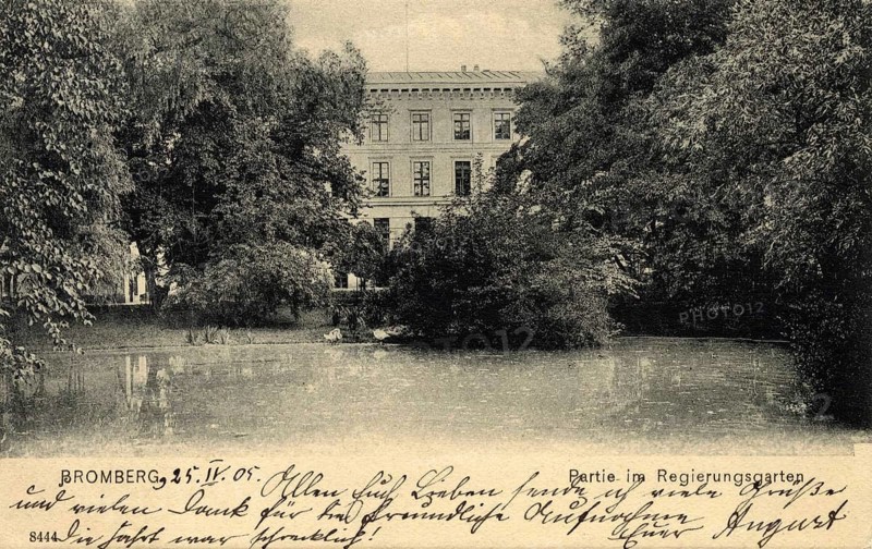 Historical postcard around 1900, Bromberg, in the Government Garden, today Bydgoszcz, in the Polish Kujawsko-Pomorskie Voivodeship, Poland, reproduction of a postcard, historical