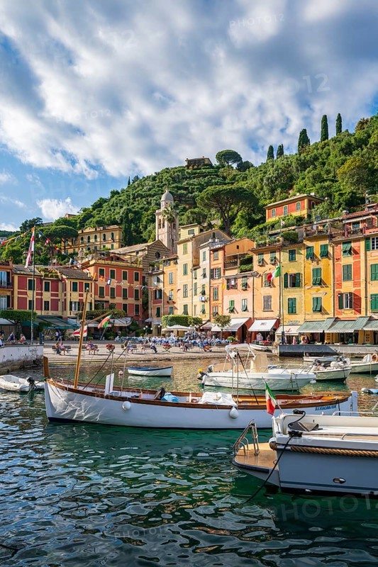 Boats in Portofino Harbour, Portofino, Liguria, Italy