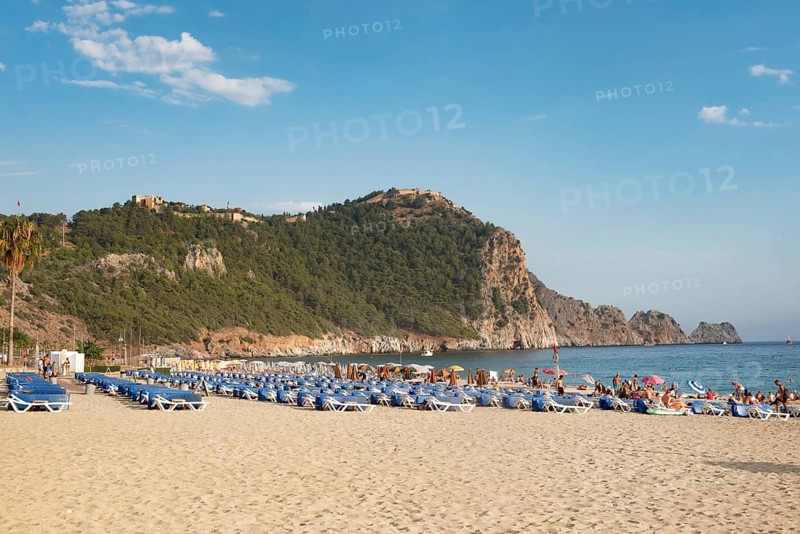 Cleopatra beach, named after the Egyptian Queen in the Turkish holiday resort town of Alanya on the Mediterranean coast of Turkey, the Turkish Riviera
