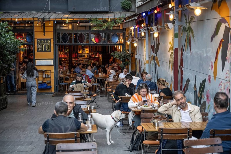 Istanbul, Turkey. September 18th 2025. Kafe Ara a popular café owned by famous Magnum photographer Ara Guler in Galatasary Square, Istiklal Street, Istanbul, Turkey