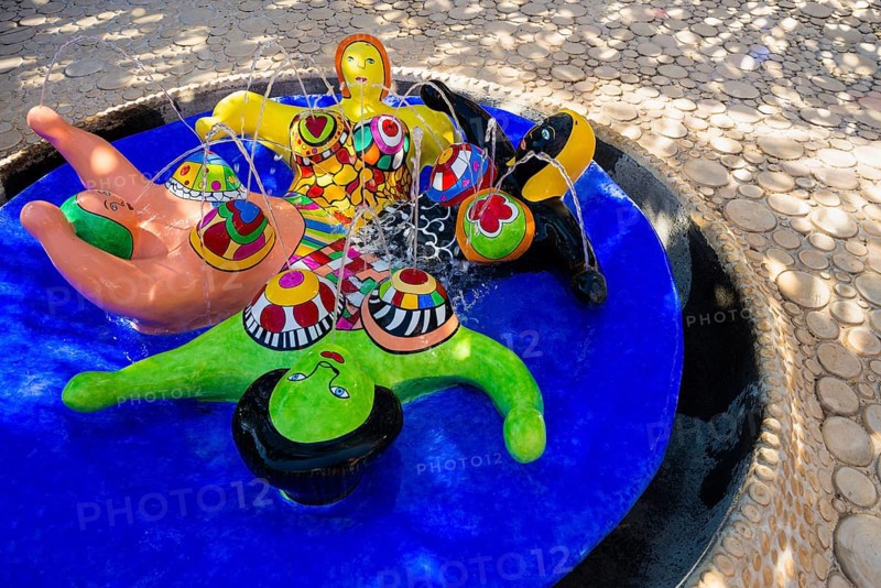 Colourful fountain, Giardino dei Tarocchi, Tarot Garden, by Niki de Saint Phalle, near Capalbio, Grosseto Province, Tuscany, Italy