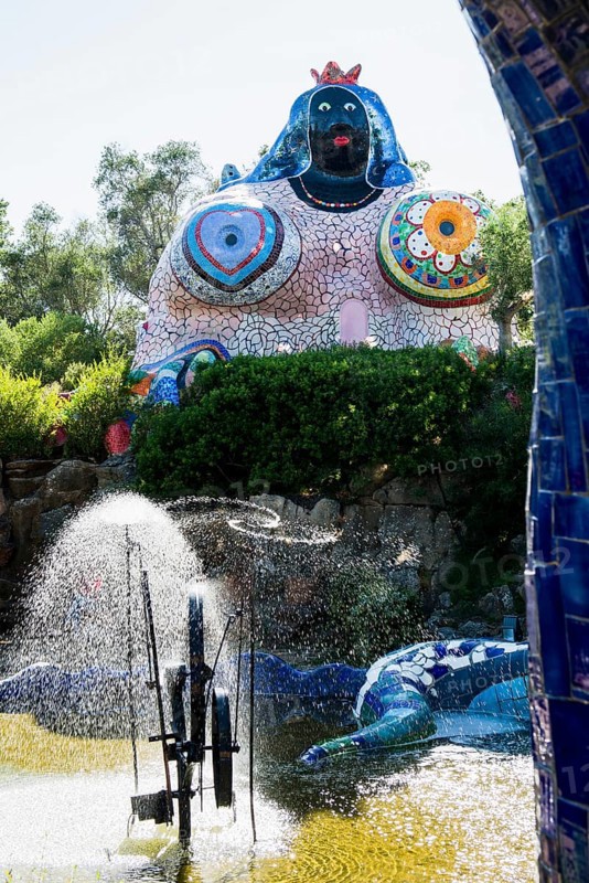 Colourful sculpture, Giardino dei Tarocchi, Tarot Garden, by Niki de Saint Phalle, near Capalbio, Grosseto Province, Tuscany, Italy