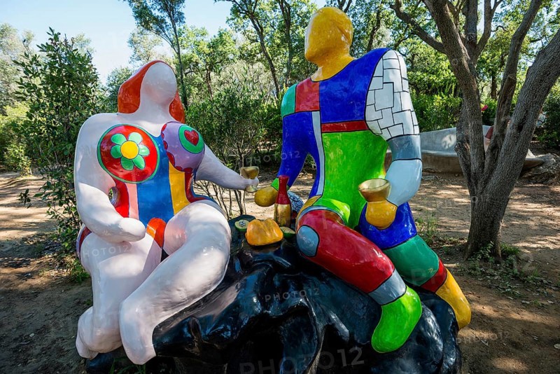 Colourful sculptures, Giardino dei Tarocchi, Tarot Garden, by Niki de Saint Phalle, near Capalbio, Grosseto Province, Tuscany, Italy