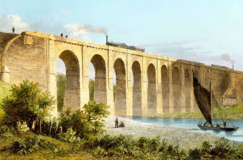 The Royal Border Bridge, Berwick upon Tweed, Northumberland, England, 19th century