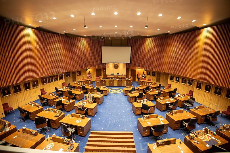 Phoenix, Arizona - The Senate chamber in the Arizona State Capitol complex
