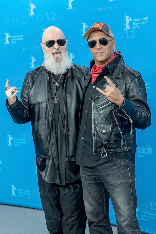 Rob Halford, Tom Morello during the photocall for the film The Ballad of Judas Priest at the Berlinale at the Hyatt Hotel Berlin on 15.02.2026. The 76th Berlin International Film Festival will take place from February 12 to 22, 2026