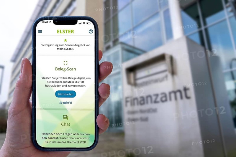 Complete symbol, income tax return via an app, MeinElster+, certain population groups can file their tax return online, mobile from spring 2026, the tax office sends out a pre-filled return, the taxpayer can check, change and supplement it and send it back again