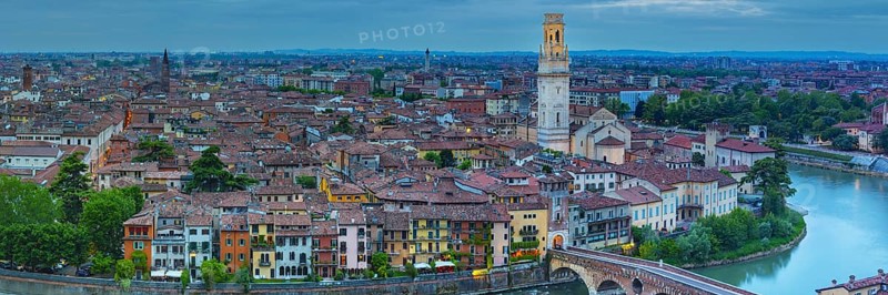 Old Town with the River Etsch, Ponte Pietra, Verona, Etsch Valley, Veneto, Italy