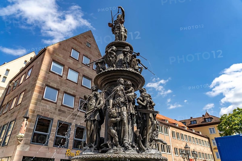 The Fountain of Virtue in the Old Town, Nuremberg, Bavaria, Germany
