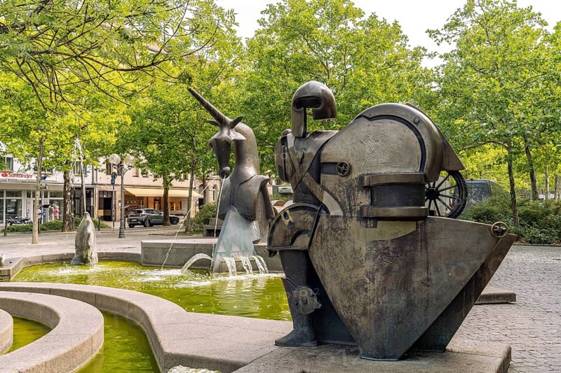 The Paradise Fountain in Fürth, Middle Franconia, Bavaria, Germany