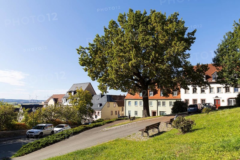 Houses on Altmarkt, Hohenstein-Ernstthal, Saxony, Germany