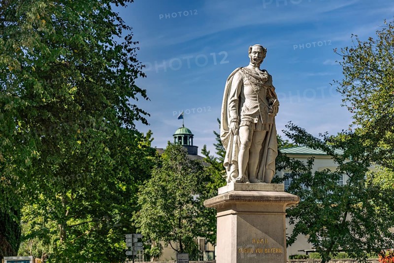 The Maximilian II Joseph Memorial in the Bad Kissingen State Bath, Lower Franconia, Bavaria, Germany