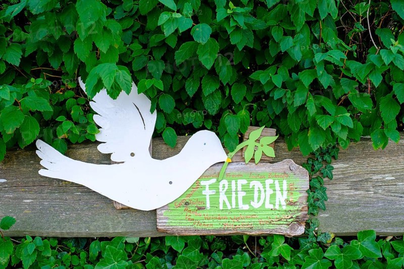 Sign, peace, dove, symbol, Fraueninsel, Chiemsee, Chiemgau, Upper Bavaria, Bavaria, Germany