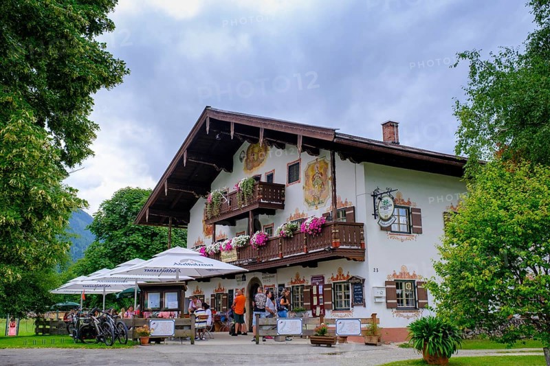 Cafe Windbeutelgräfin, Ruhpolding, Chiemgau, Upper Bavaria, Bavaria, Germany
