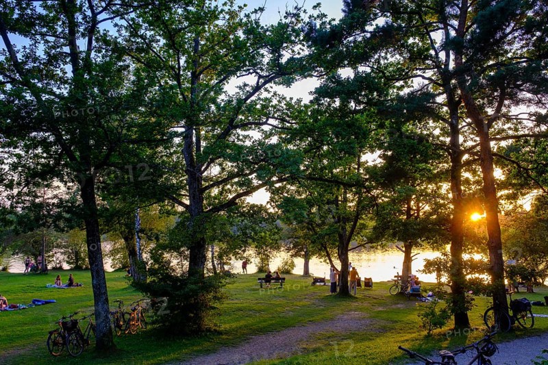 Sunset at Fonsee, Ostersee, near Iffeldorf, Upper Bavaria, Bavaria, Germany