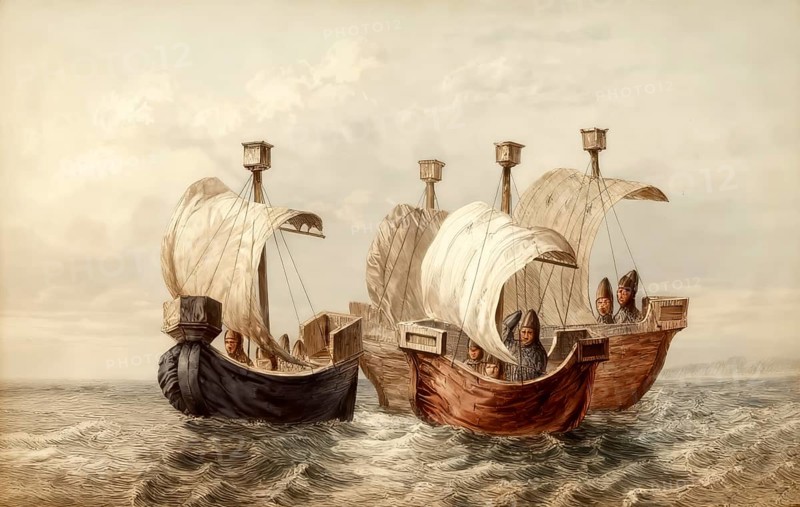 Anglo-Saxon sailing boats, 14th century