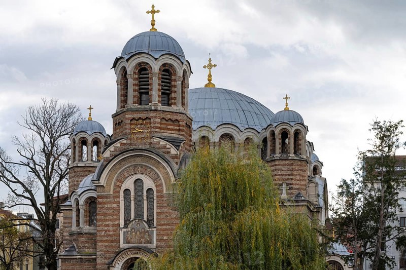 Sofia, Bulgaria. November 22nd 2025. Orthodox temple of The Seven Saints also known as The Black Church that was formally a Mosque, Sofia, Bulgaria