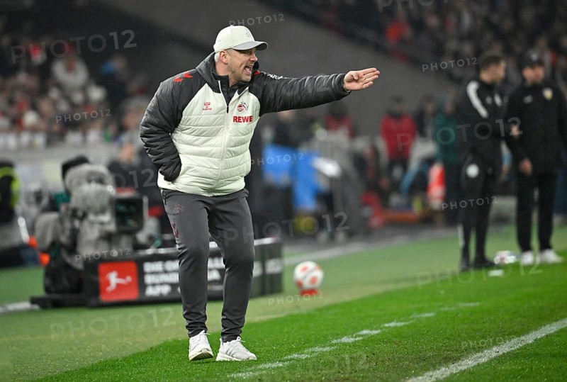 Coach coach Lukas Kwasniok 1. FC Cologne KÖ on the sidelines gesture gesture soccer Bundesliga, MHPArena, MHP Arena Stuttgart, Baden-Württemberg, Germany