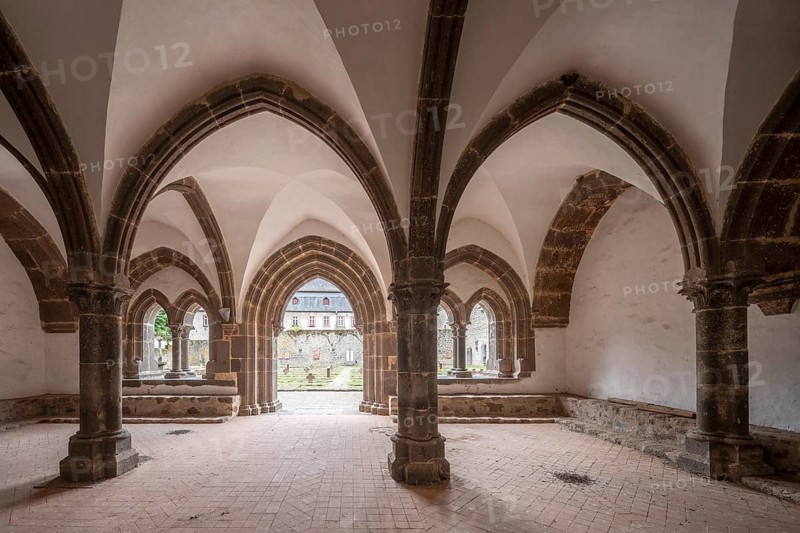 Arnsburg Abbey, chapter house in the Romanesque eastern building, district of Lich, Hesse, Germany