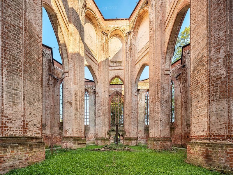 Ruin of Gothic monastery church, North German brick Gothic, brick architecture, Dargun, Mecklenburg-Western Pomerania, Germany