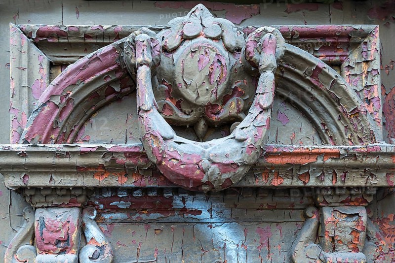 Detail of a historic 19th century front door, Krakow, Poland