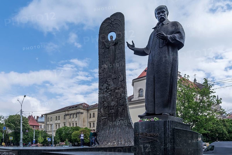 Monument to Ukrainian poet and writer Taras Shevchenko, Lviv, Ukraine