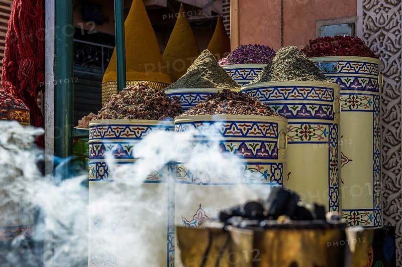 Spices and incense shop, Souk, Marrakech, Morocco