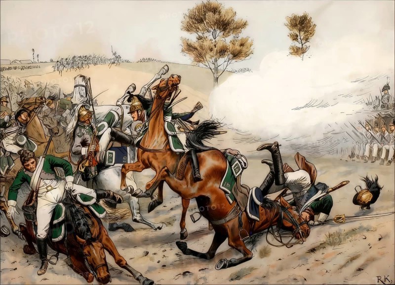 The Prussian Grenadier Battalion Prince August on 28 October 1806 Prenzlau, Germany, Napoleonic Wars, historical painting