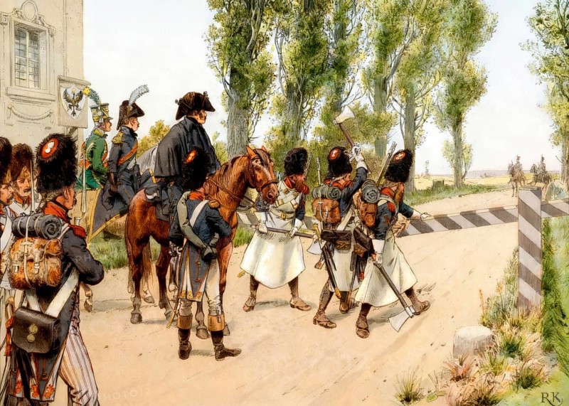 The French troops of Napoleon I commanded by General Kellermann exceed Sickershausen the Prussian territory in October of 1805