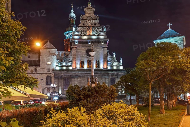 St. Andrew's Church, Saint Bernard Monastery in the evening, Lviv, Ukraine
