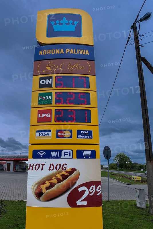 Price column of a gas station, Poland