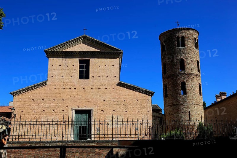 Basilica of Santa Maria Maggiore, Chiesa di Santa Maria Maggiore, with campanile from the 9th or 10th century, Ravenna, Emilia Romagna, Italy