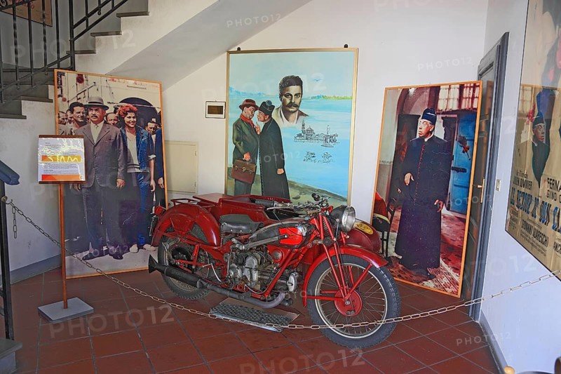Brescello, Museum of Don Camillo and Peppone films, here the Peppone motorcycle, Guzzi 500 Sport, Emilia-Romagna, Italy
