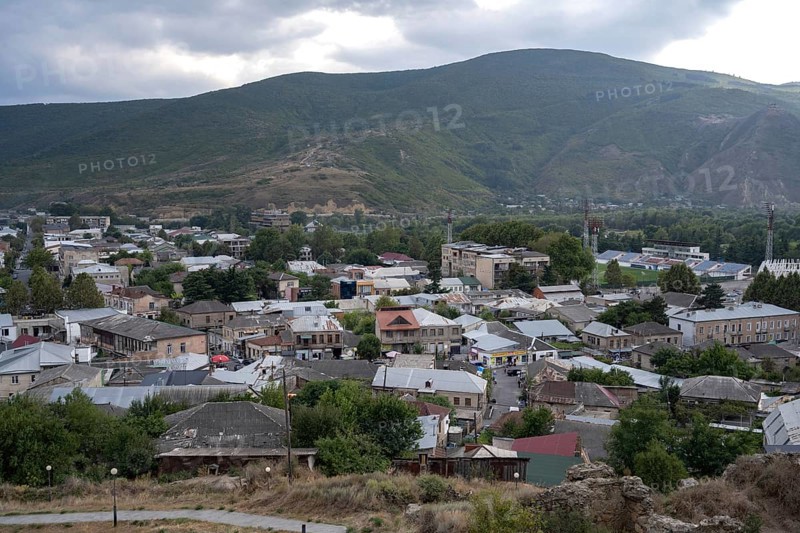 Gori, Georgia. September 9th 2025. Landscape panorama view of the Georgian city of Gori, known as the birthplace of communist revolutionary and Soviet politician Joseph Stalin, Georgia