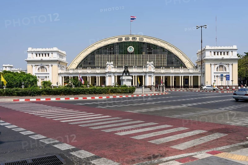 Bangkok, Thailand. February 16th 2025. Architecture of the Hua Lamphong Railway Station, Bangkok, Thailand