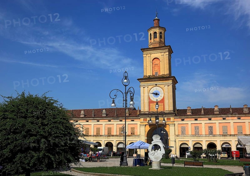 Palace with Torre Civica in the municipality of Gualtieri, Emilia-Romagna, Italy