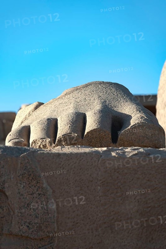 Luxor, Egypt. December 13th 2022 Part of a statue of the fallen Ozymandias Colossus, at the Ramesseum, a memorial temple for Pharaoh Ramesses II, made famous by the poet Percy Bysshe Shelley. Located on the West bank of the River Nile, Luxor, Egypt