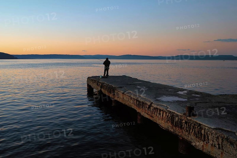 Beautiful sunset panorama of the Dardanelles and Gallipoli Peninsular from Canakkale harbour